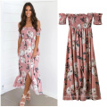 Fashion lady femme maxi robe pas cher rose imprimé floral maxi intelligent Casual Dresses